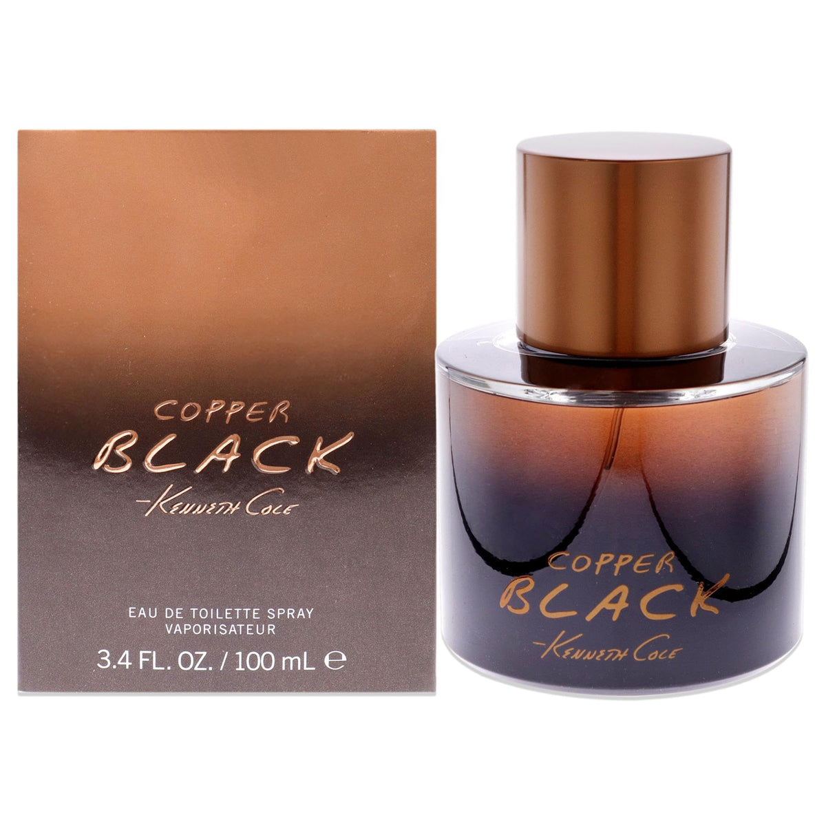 Flacon de l'Eau de Toilette Copper Black Kenneth Cole 100ml vue de face