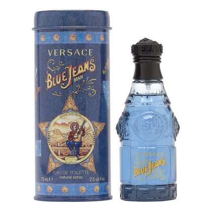 Flacon de l'Eau de Toilette Versace Blue Jeans 75 ml vue de face