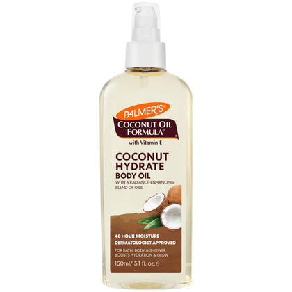 Flacon de l'huile de corps Palmer's à la noix de coco 180g vue de face