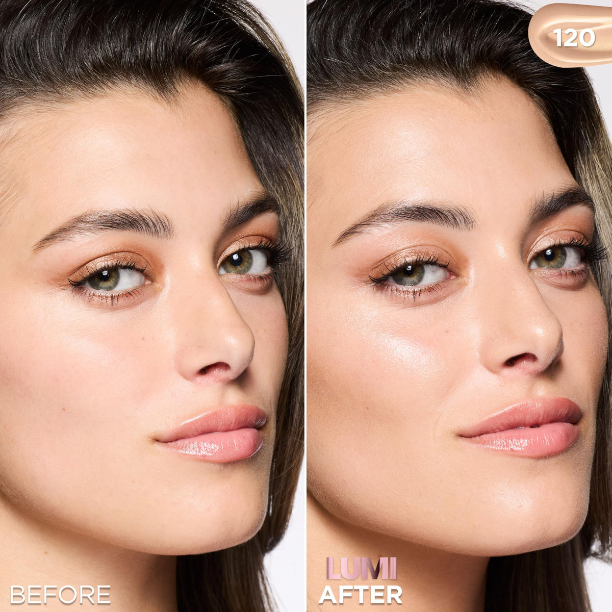 Flacon de L'Oreal Paris Lumi Le Glow Skin Tint 120 avec étiquette