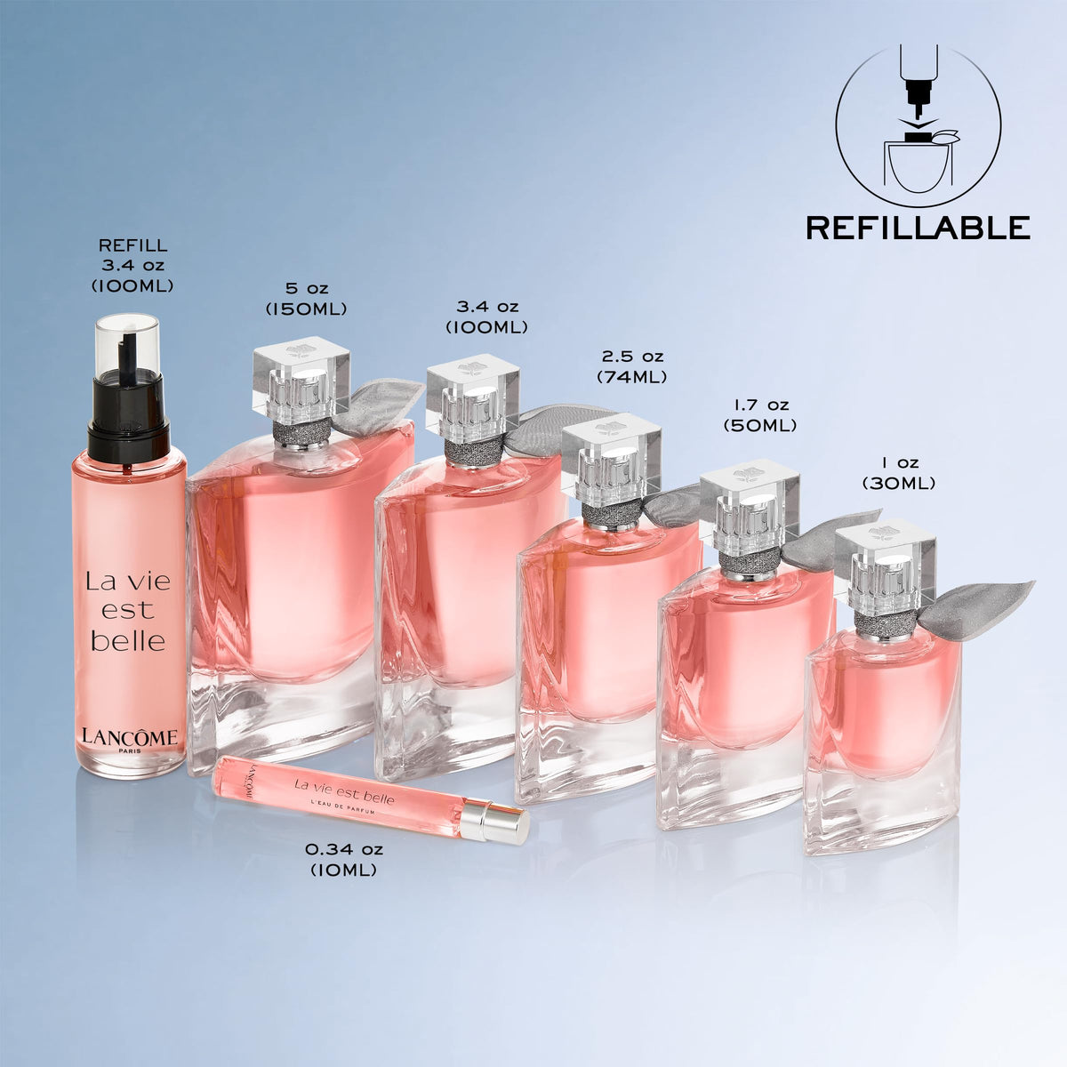 Flacon de Lancôme La Vie Est Belle avec lumière naturelle