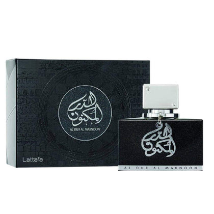 Flacon de Lattafa Al Dur Al Maknoon Silver Eau de Parfum 100 ML face avant