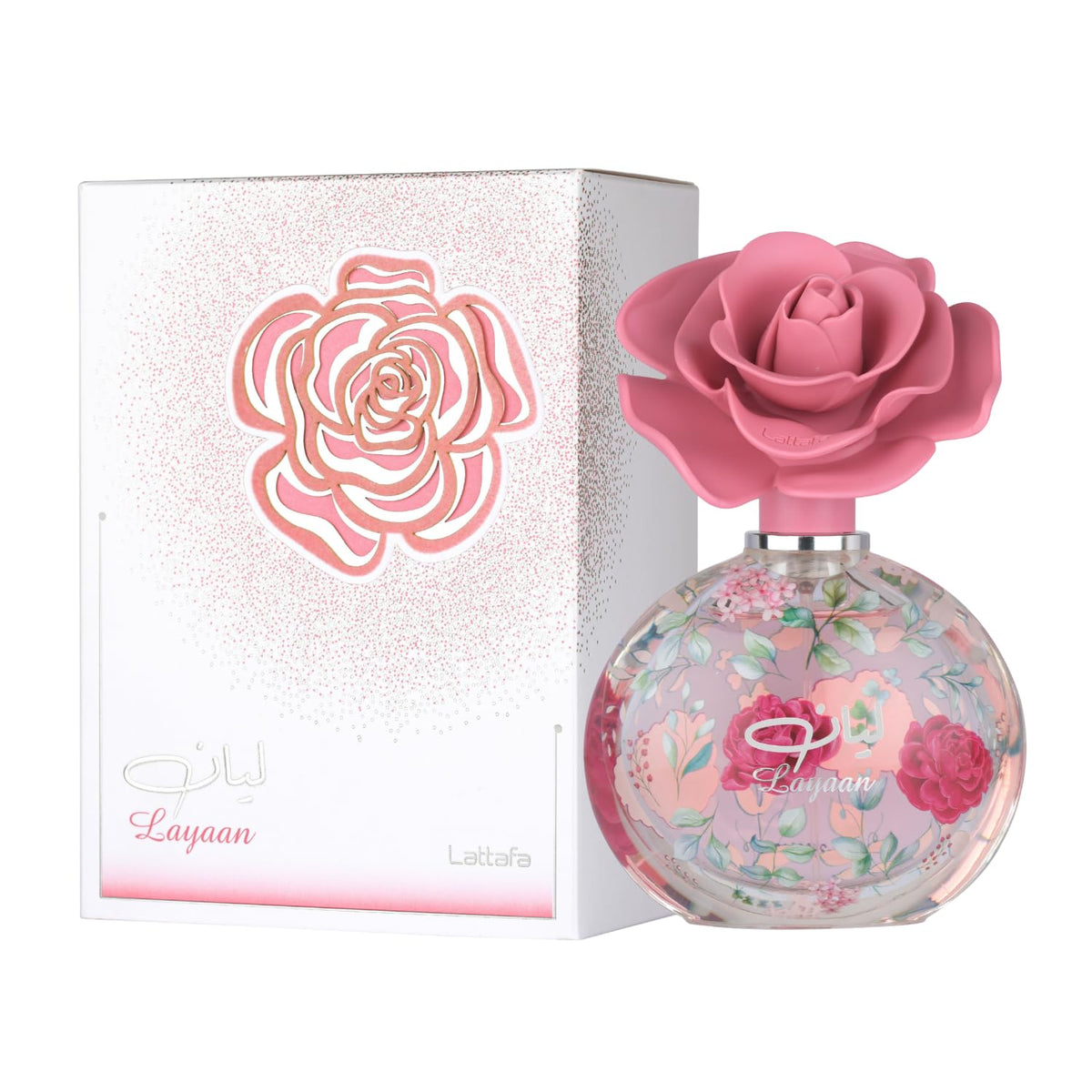 Flacon de Lattafa Layaan Eau de Parfum 75 ml avec son bouchon
