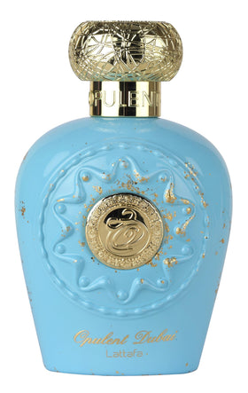 Flacon de Lattafa Opulent Dubai Eau de Parfum 100 ml avec détails dorés