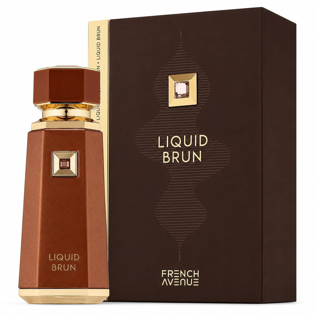 Flacon de Liquid Brun à côté d'accessoires de mode pour homme