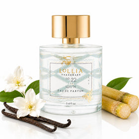 Flacon de LOLLIA Wish Eau de Parfum 100 ml avec foulard bleu