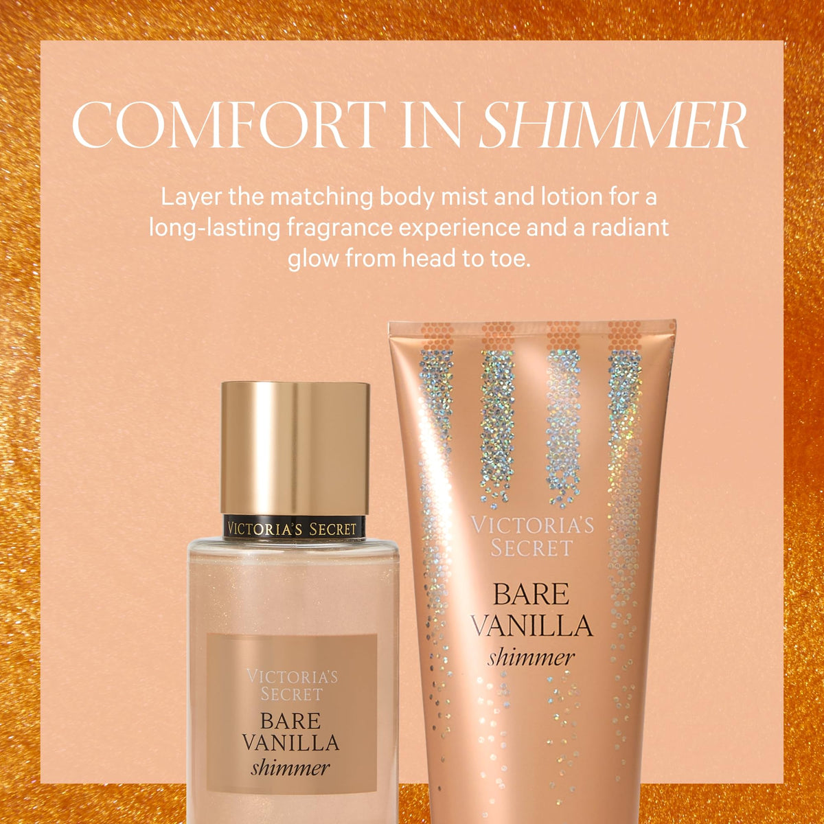 Flacon de lotion Bare Vanilla Shimmer avec étiquette