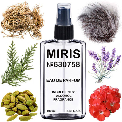 Flacon de MIRIS Eau de Parfum Homme Musc Vétiver 100 ml face