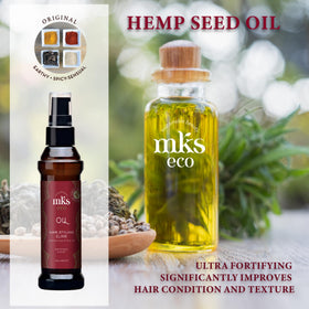 Flacon de MKS eco Oil ouvert montrant le produit à l'intérieur