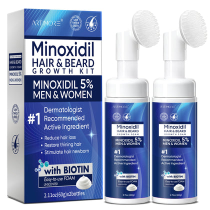Flacon de mousse Minoxidil 5% Artimore 120ml vue avant