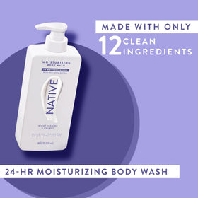 Flacon de Native Gel Douche Hydratant sur une étagère de salle de bain