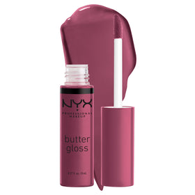 Flacon de NYX Butter Gloss Cranberry Pie 10g, couleur mauve violet