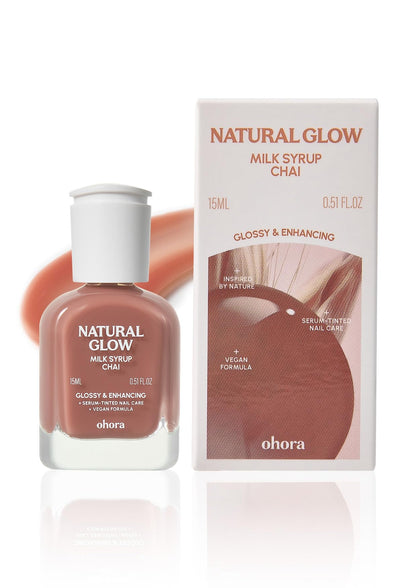 Flacon de ohora Natural Glow Milk Syrup Renforceur d'Ongles Chai 15 mL vue de face