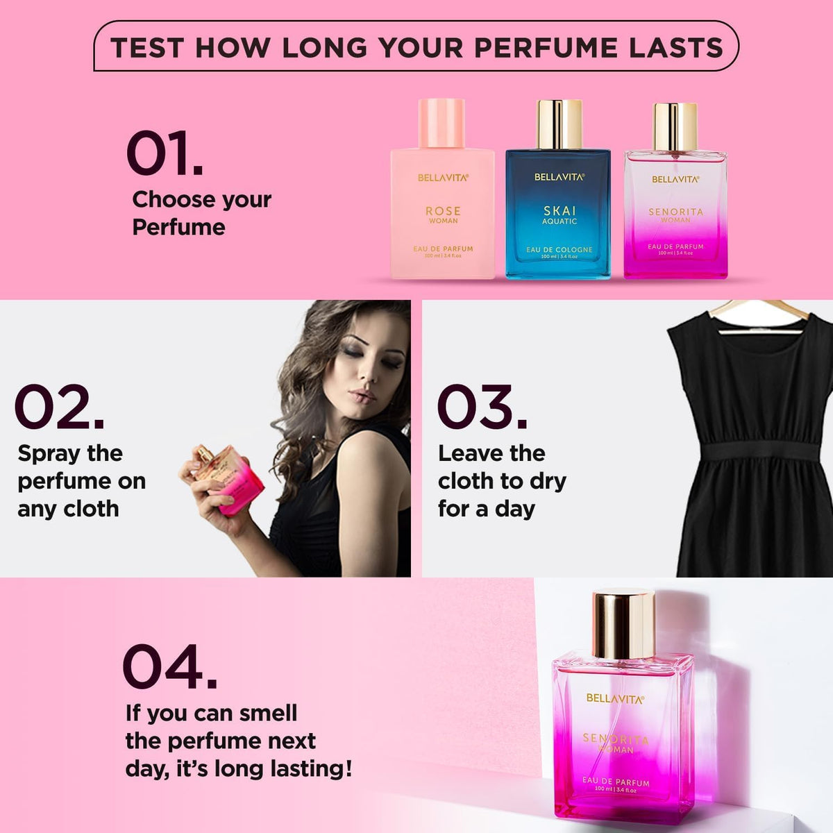 Flacon de parfum Bella Vita Luxury Senorita avec des fruits frais