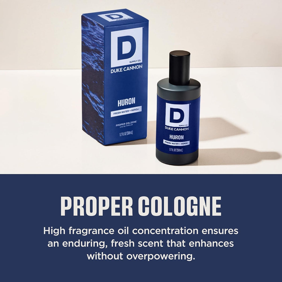Flacon de parfum Duke Cannon avec fond en bois