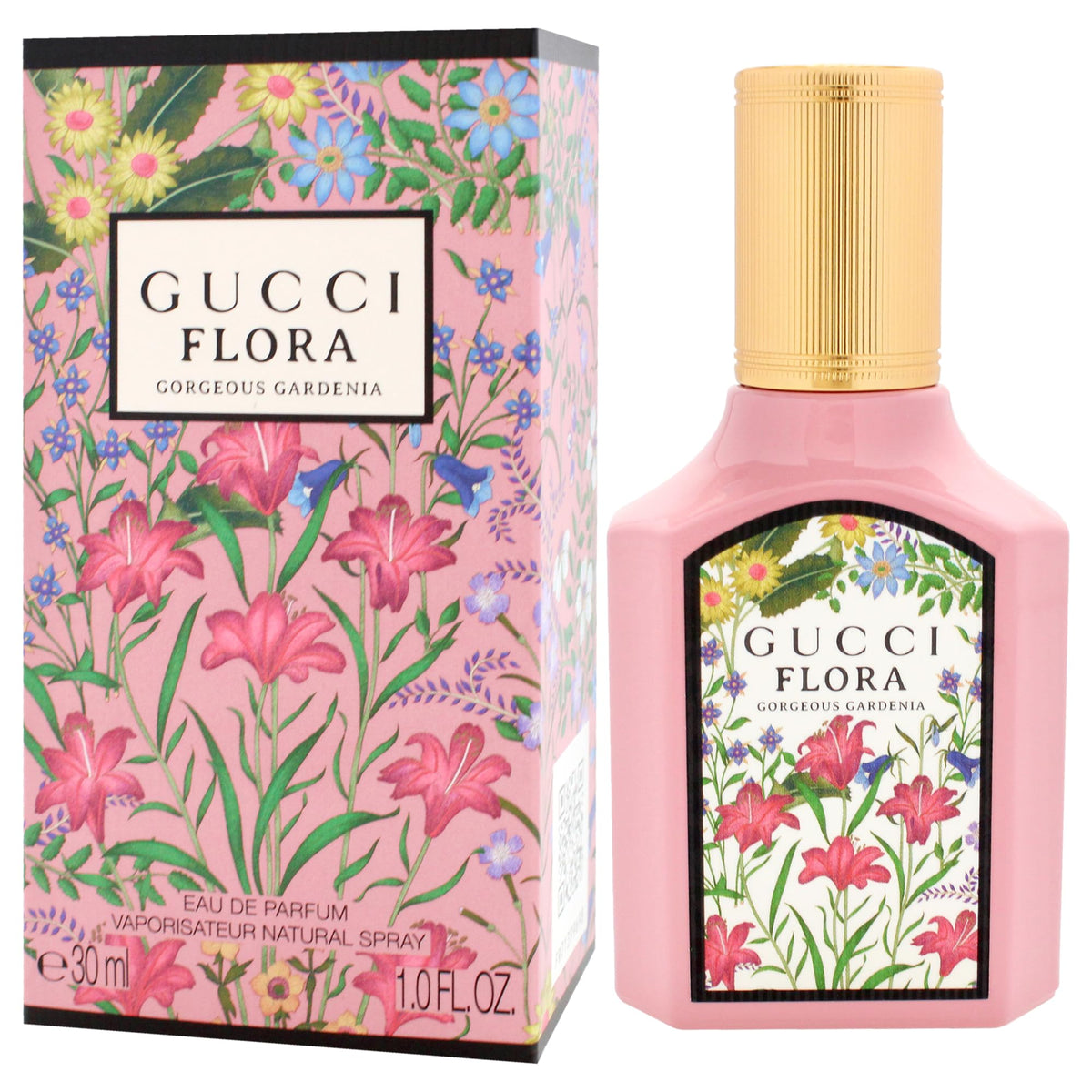 Flacon de parfum Gucci avec étiquette visible