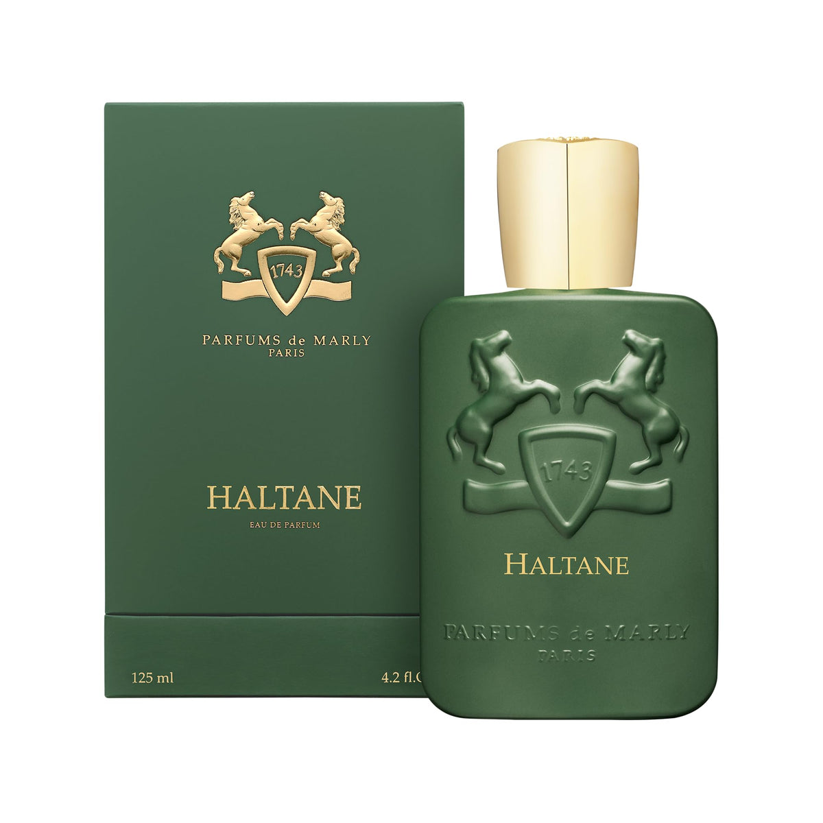 Flacon de parfum Haltane avec étiquette et bouchon en cuir
