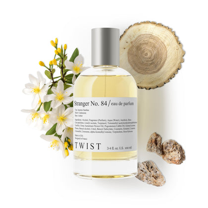 Flacon de parfum HOUSE OF TWIST No. 84 vue de face avec étiquette