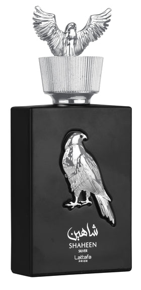 Flacon de parfum Lattafa Shaheen Silver 100ml vue de face
