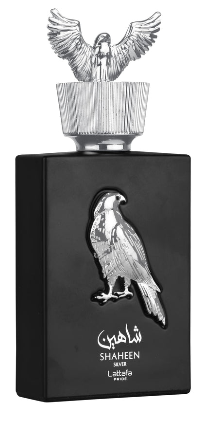 Flacon de parfum Lattafa Shaheen Silver 100ml vue de face