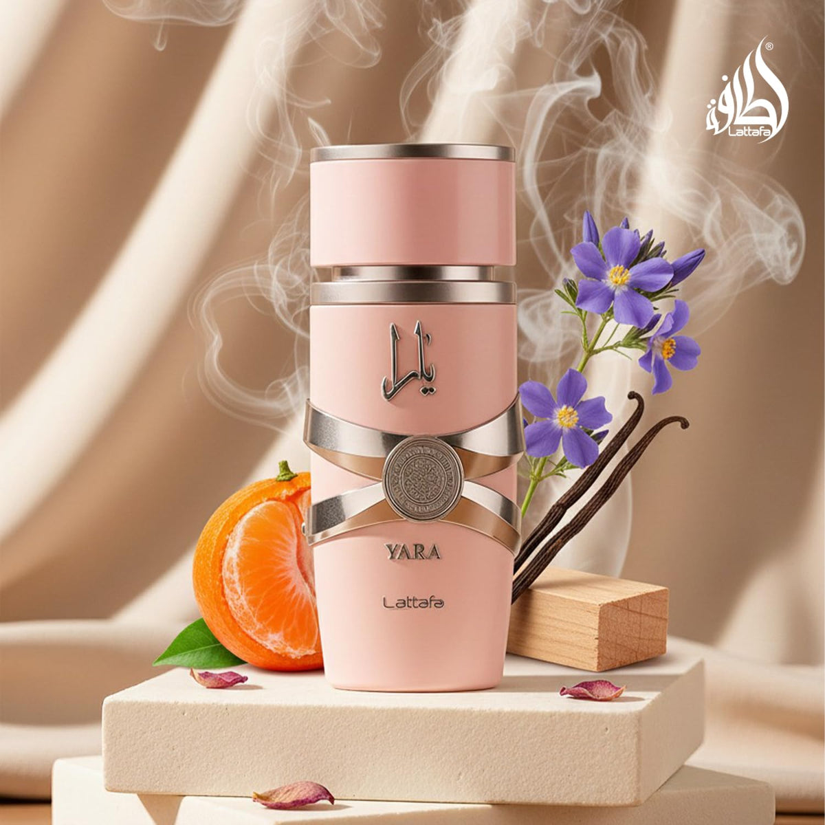 Flacon de parfum Lattafa Yara 100 ml avec étiquette