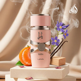 Flacon de parfum Lattafa Yara 100 ml avec étiquette