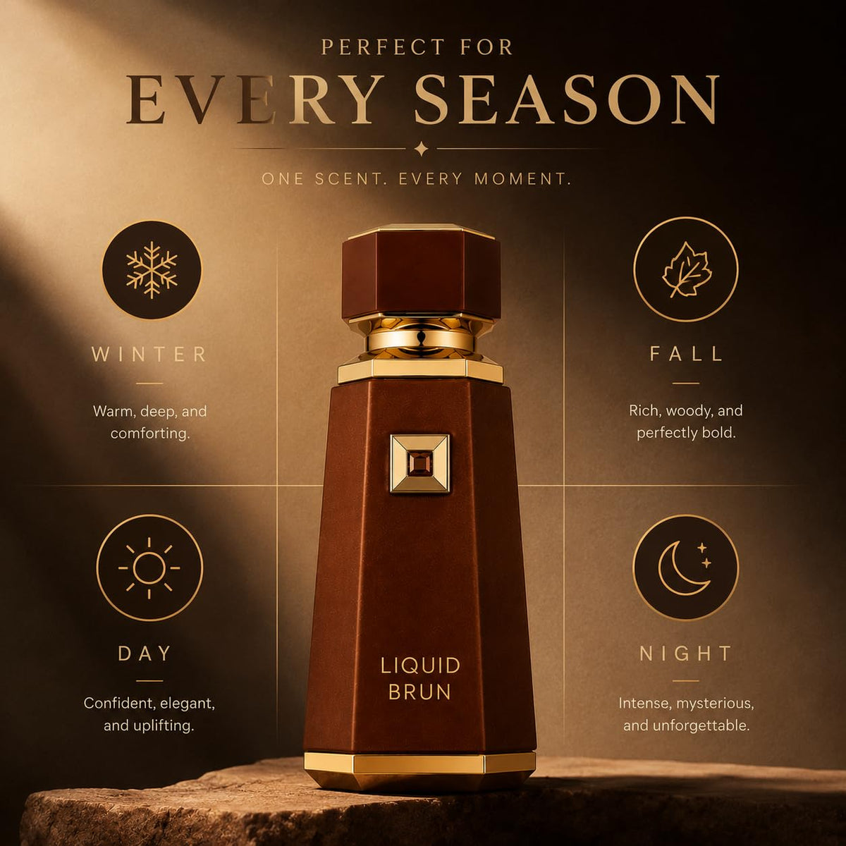 Flacon de parfum Liquid Brun 100ml avec étiquette visible