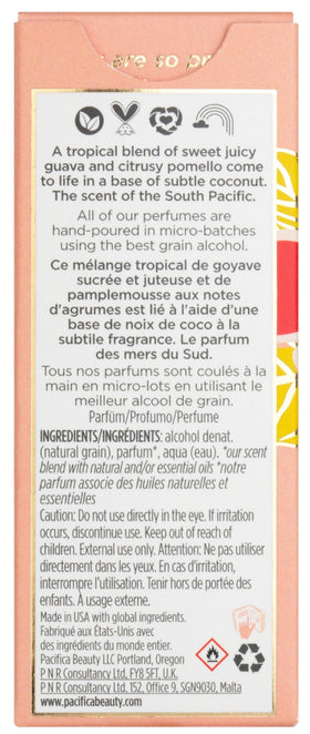 Flacon de parfum Pacifica Hawaiian Ruby Guava avec des fruits exotiques