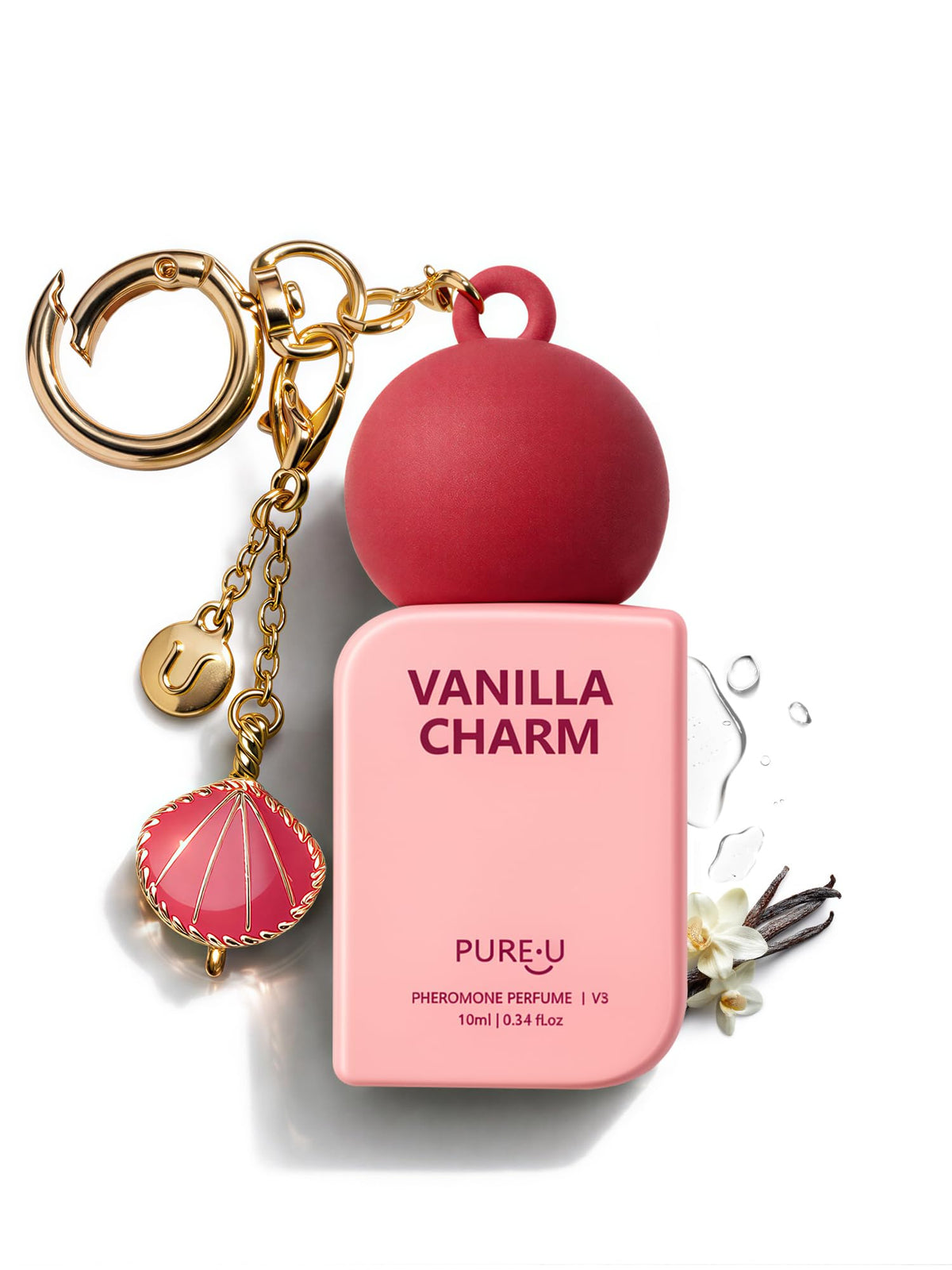 Flacon de parfum pheromone PUREU Vanille Crème et Santal 10ml vue avant