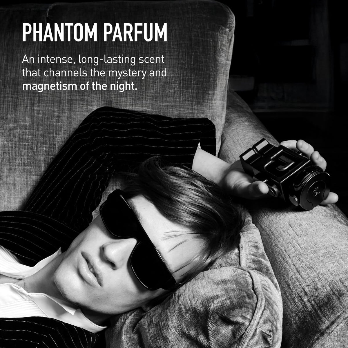 Flacon de parfum Rabanne Phantom avec étiquette visible