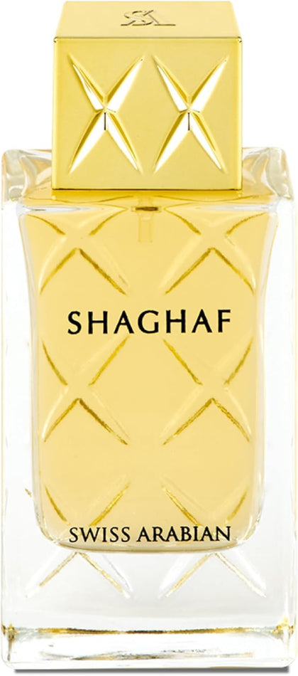 Flacon de parfum Swiss Arabian Shaghaf 75 ml avec design élégant