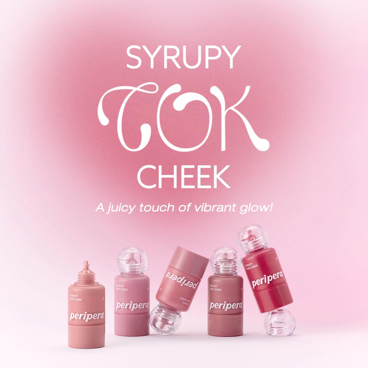 Flacon de Peripera SYRUPY TOK CHEEK Blush ouvert avec goutteur