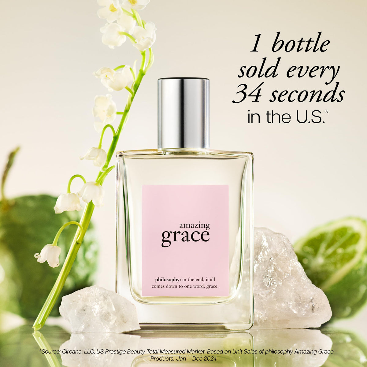 Flacon de Philosophy Amazing Grace sur fond blanc