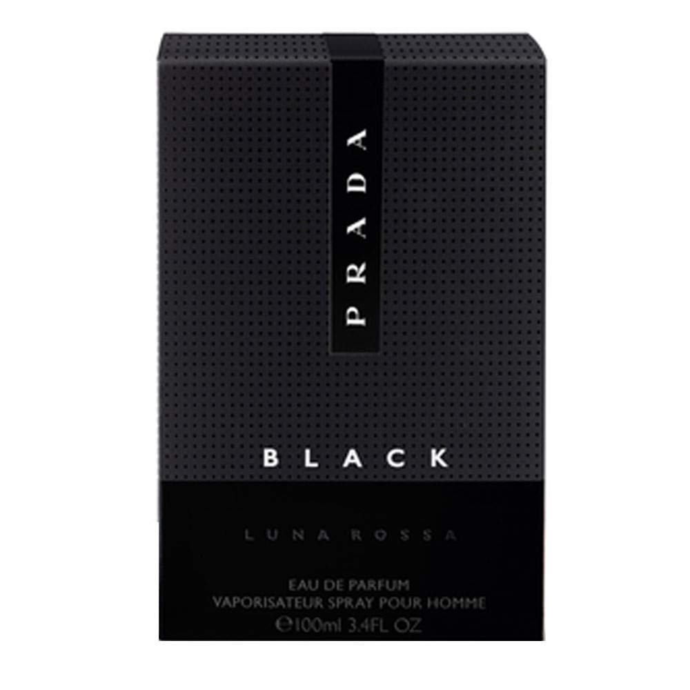 Flacon de Prada Luna Rossa Black sur un fond élégant