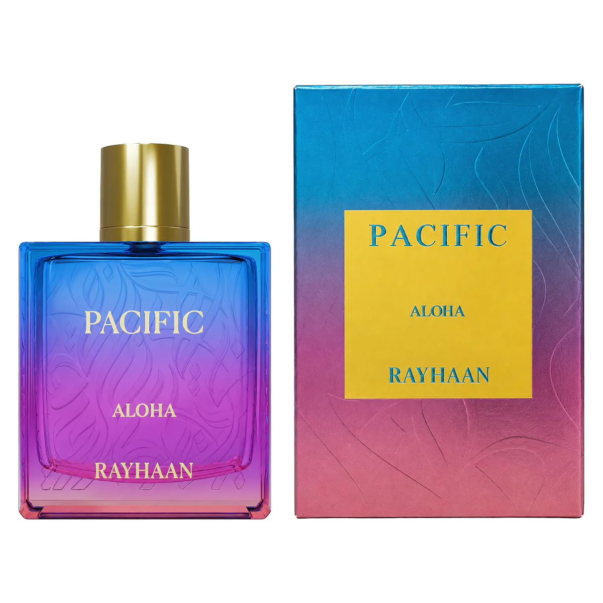 Flacon de RAYHAAN Pacific Aloha Eau de Parfum 100 ml avec étiquette visible