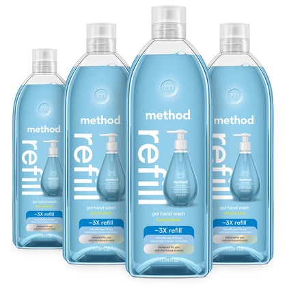 Flacon de recharge de gel lavant mains Method Mer Minérale vue de face