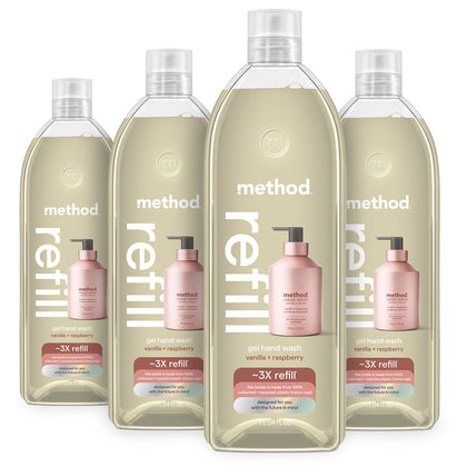 Flacon de refill Method Gel Lavant Mains Vanille + Framboise avant
