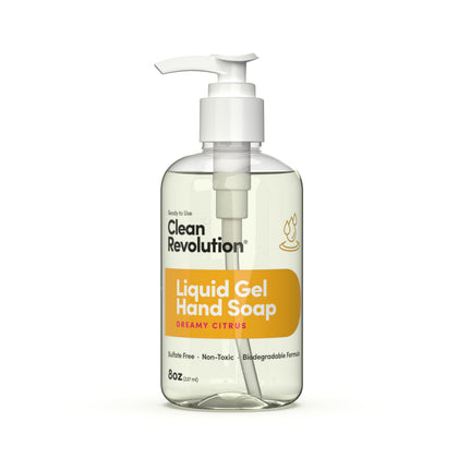 Flacon de savon liquide en gel Clean Revolution 8 oz vue avant