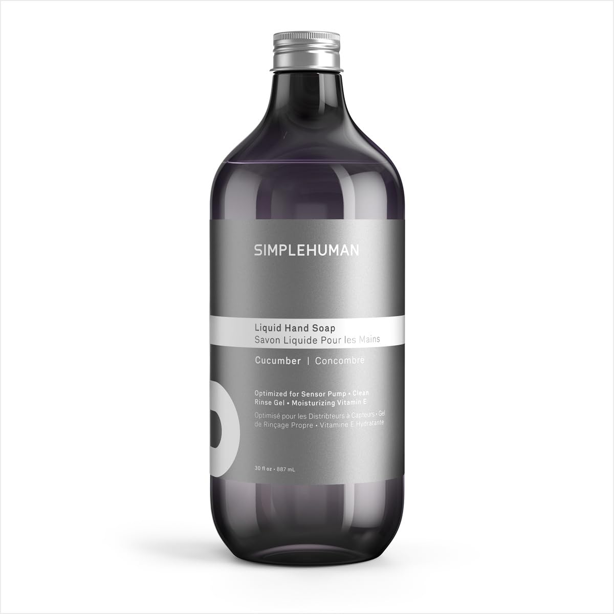 Flacon de savon liquide simplehuman au concombre 30 fl oz vue avant
