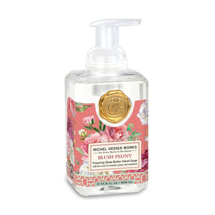 Flacon de savon moussant main Pivoine Rosée Michel Design Works, vue de face