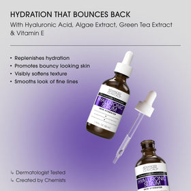 Flacon de sérum hyaluronique Advanced Clinicals côté avec étiquette