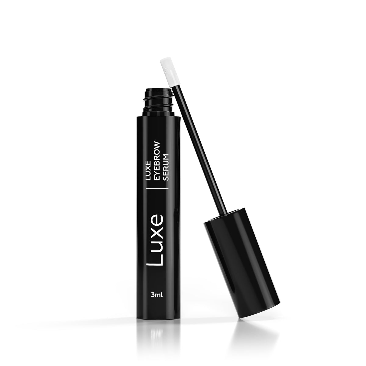 Flacon de sérum pour sourcils LUXE avec étiquette détaillée
