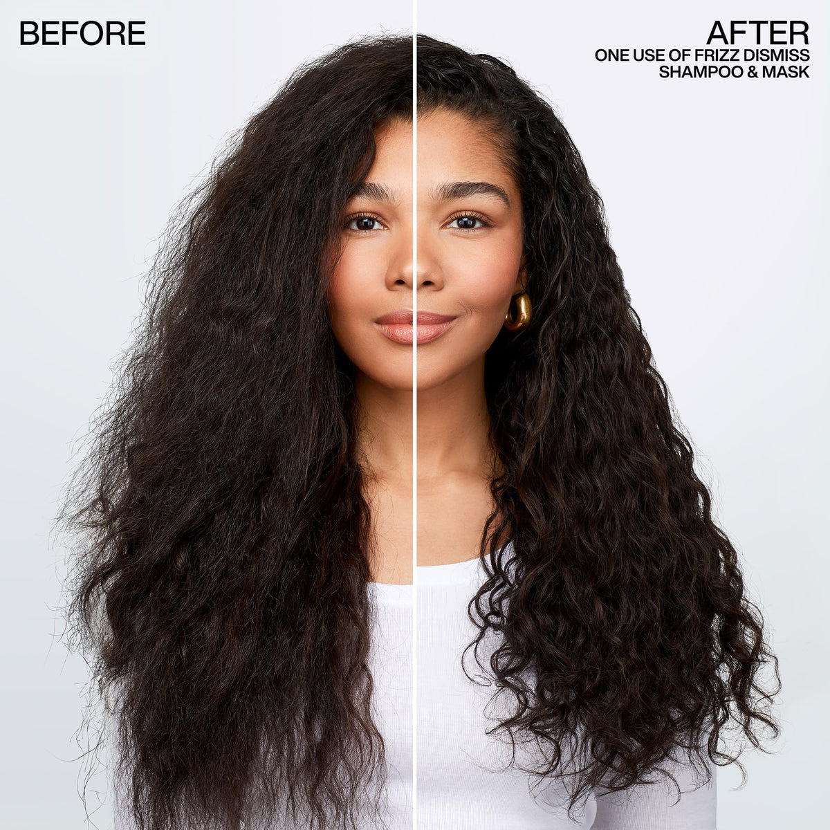 Flacon de shampoing Redken Frizz Dismiss 330g ouvert