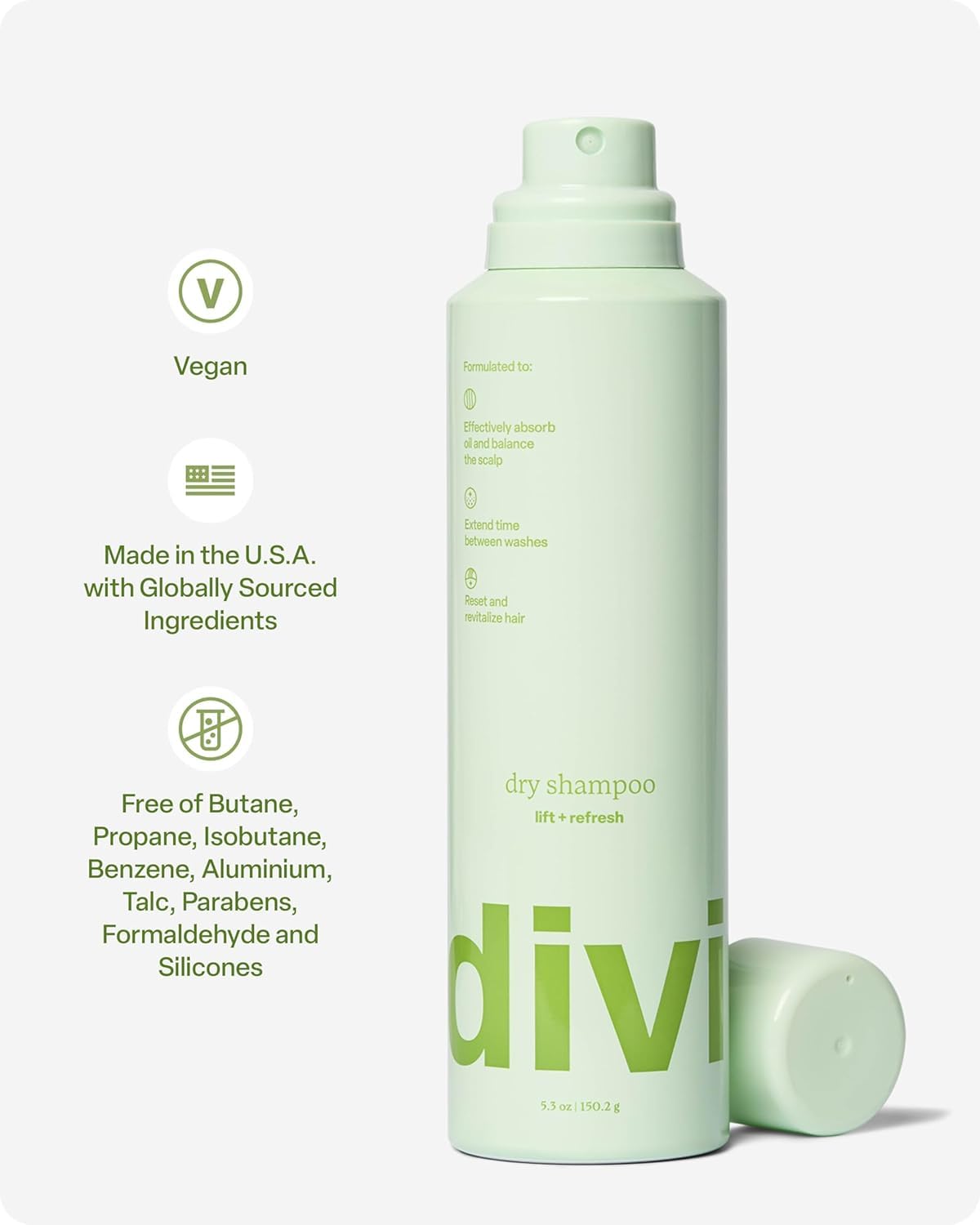 Flacon de Shampoo Sec divi dans une salle de bain
