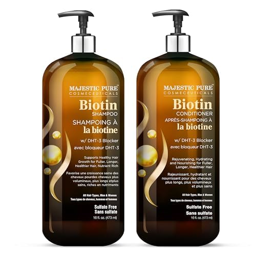 Flacon de shampooing Biotin Majestic Pure 480ml vue de face