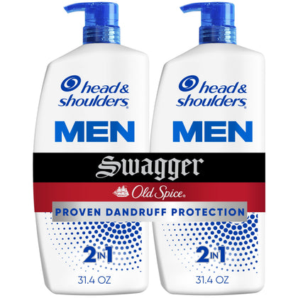 Flacon de shampooing et après-shampooing 2-en-1 Head & Shoulders Old Spice Swagger vue de face