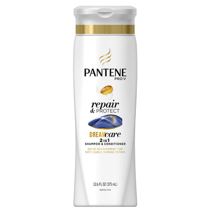 Flacon de shampooing et après-shampooing 2-en-1 Pantene 408g vue avant