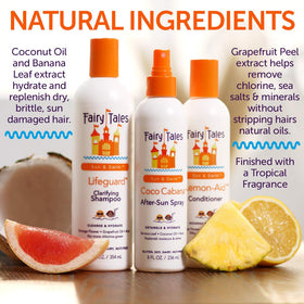 Flacon de shampooing Fairy Tales à côté de son conditioner Lemon-Aid
