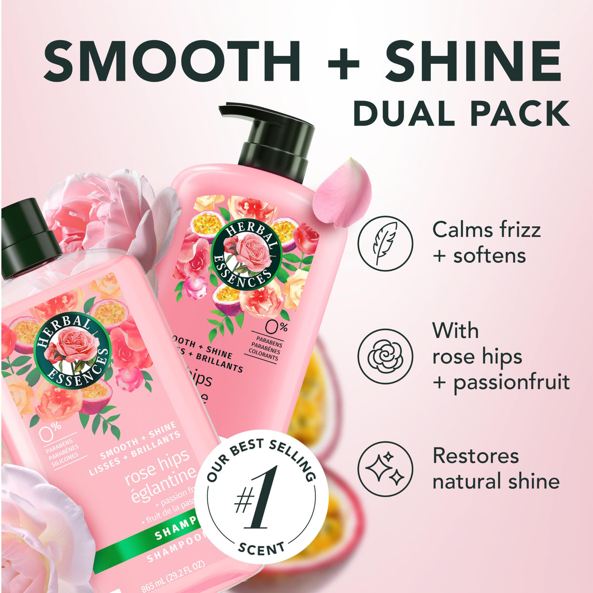 Flacon de shampooing Herbal Essences Rose Hips 29,2 fl oz