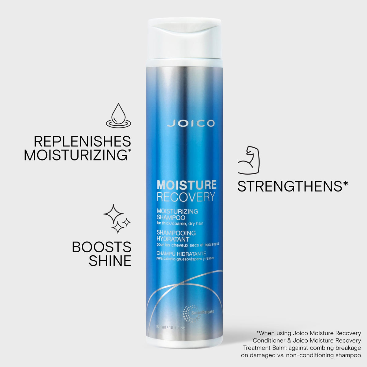 Flacon de shampooing Joico sur fond blanc